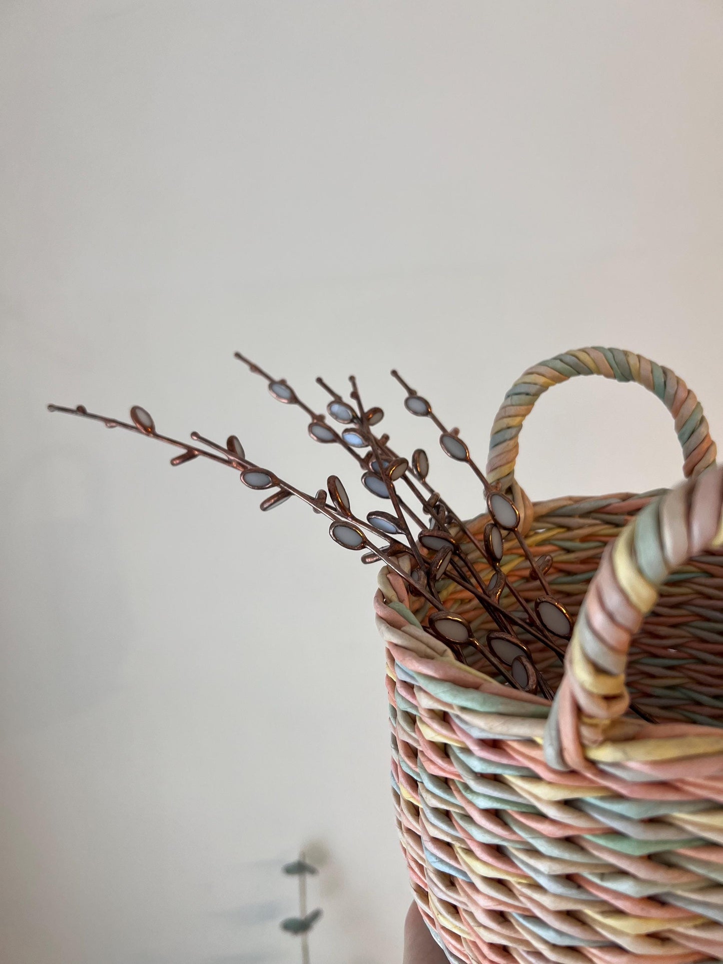 Stained Glass Pussy Willow Bouquet, Spring Easter Decor