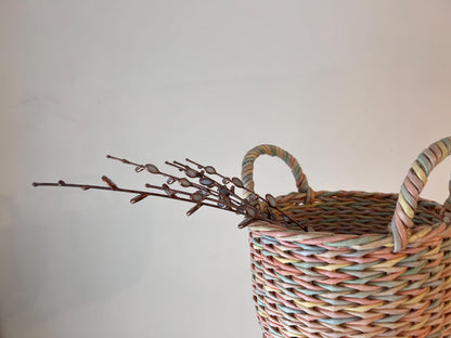 Stained glass pussy willow stems, willow branch, spring catkins decor, easter bouquet, stained glass plant, rustic home decor, single branch