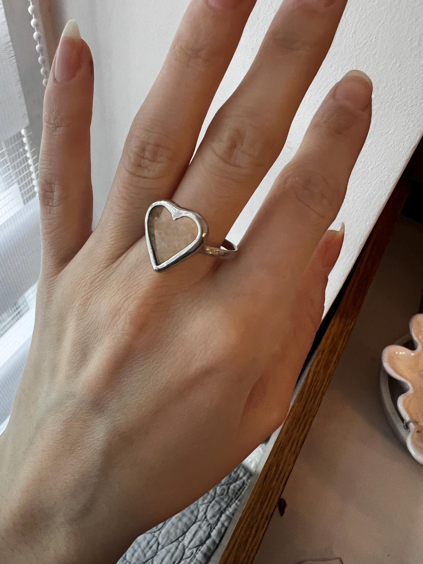 Stained Glass Heart Ring: Chunky Handmade Statement Ring