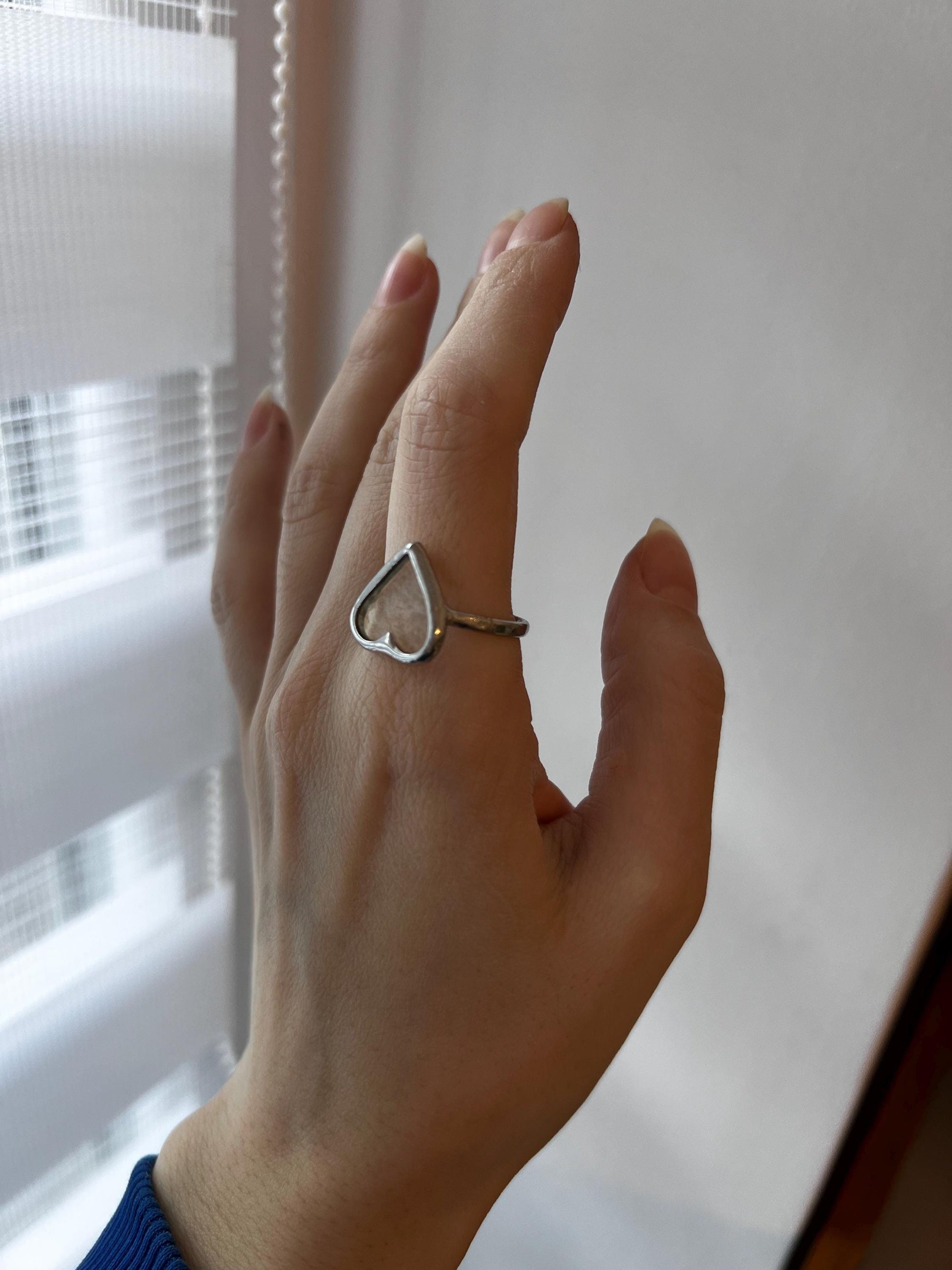 Stained Glass Heart Ring: Chunky Handmade Statement Ring