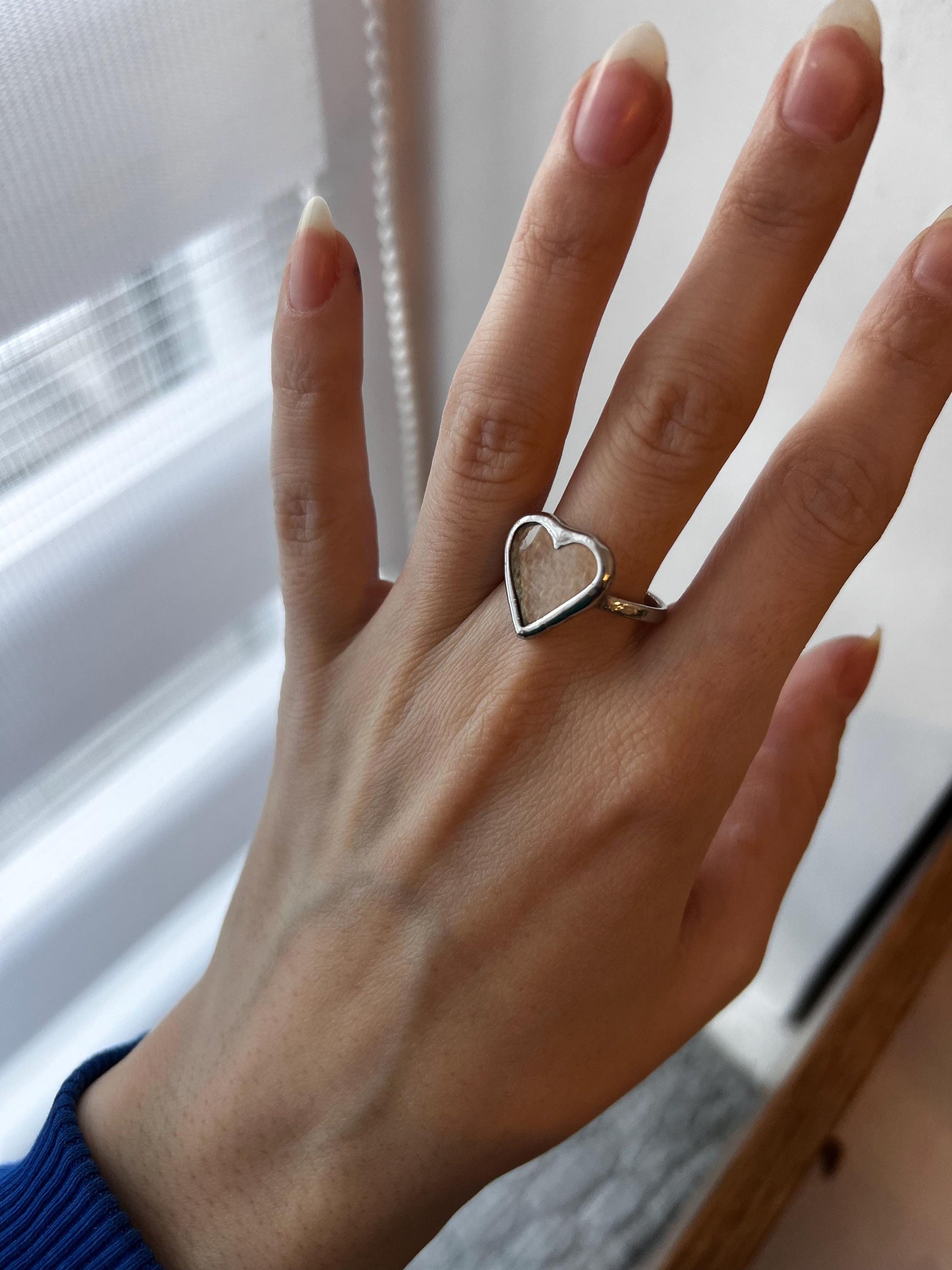 Stained Glass Heart Ring: Chunky Handmade Statement Ring