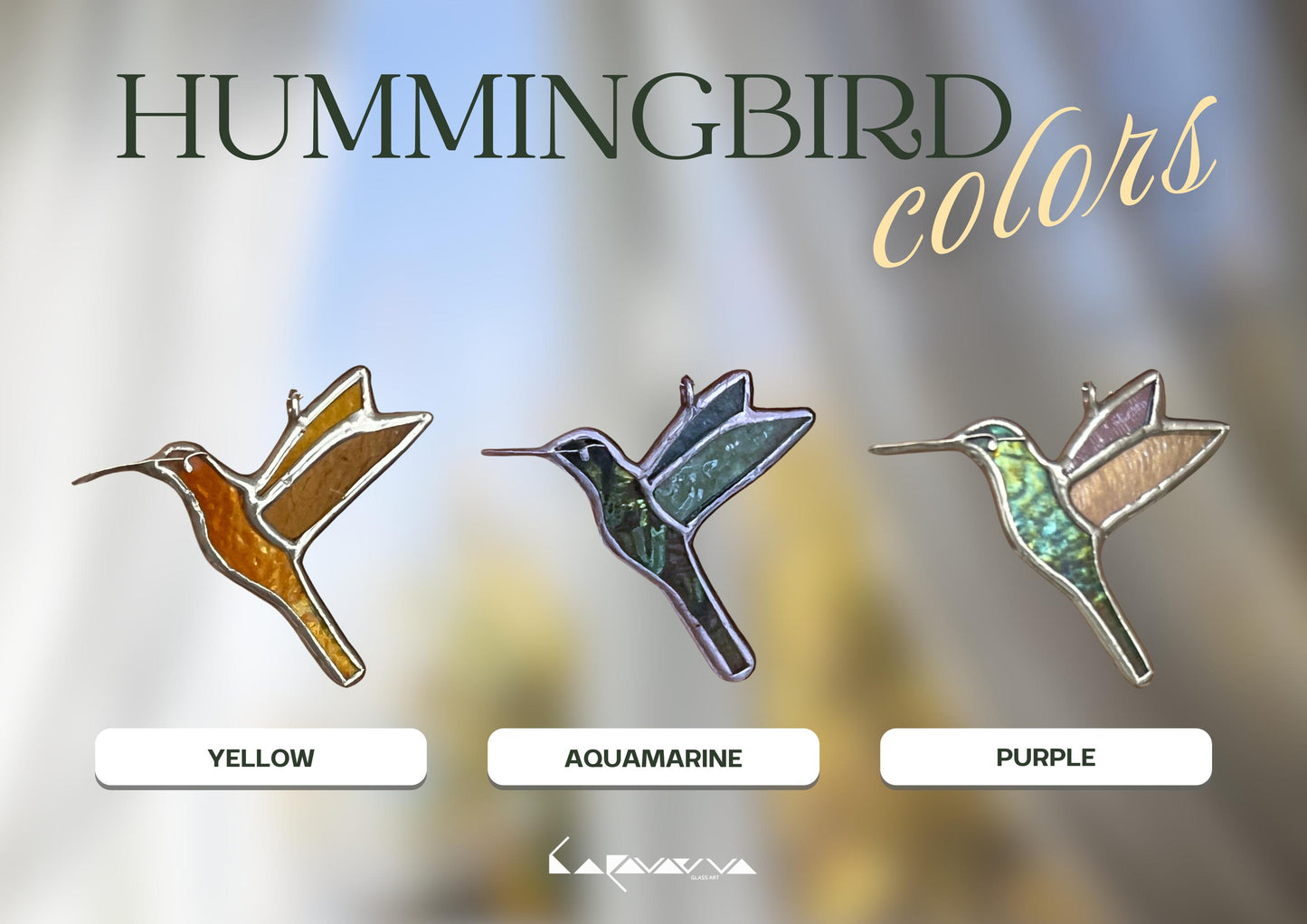 Stained Glass Hummingbird Earrings: Iridescent Dangle Bird Art