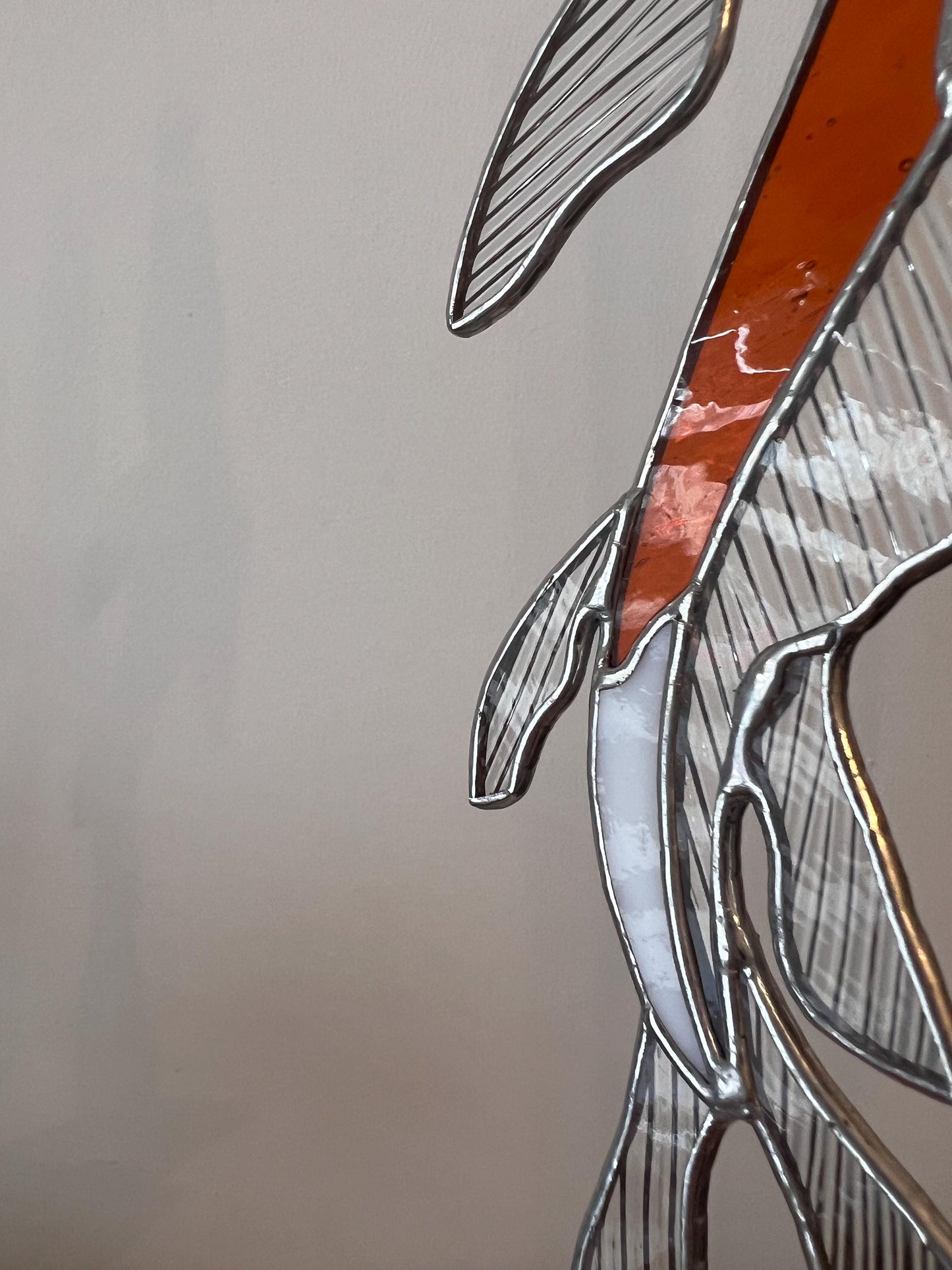 Stained Glass Koi Fish Suncatcher: Japanese Zen Garden Window Art