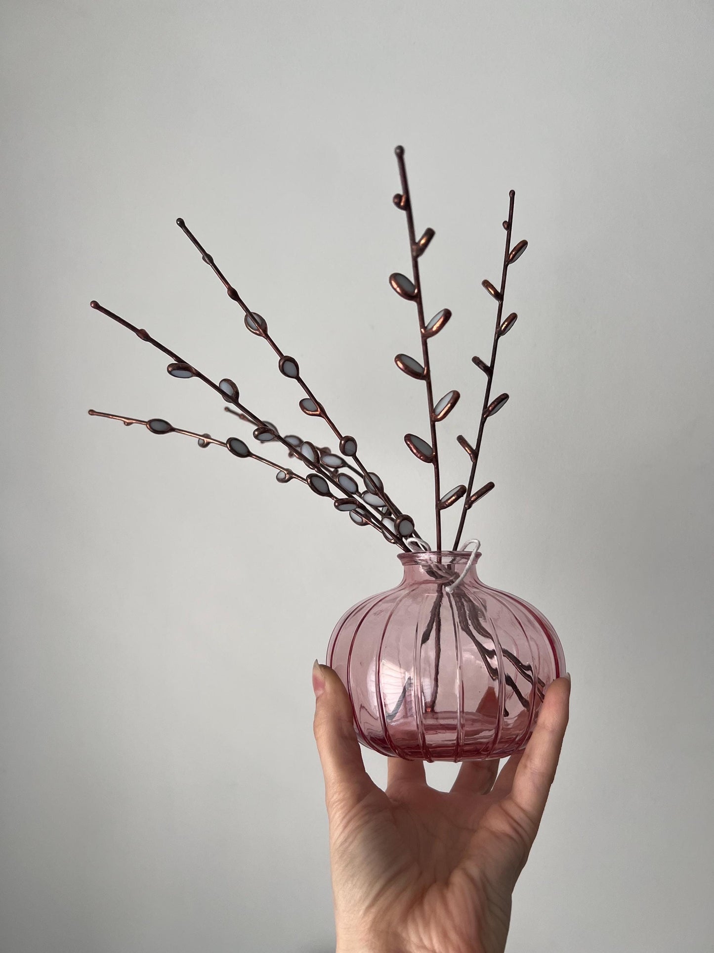 Stained Glass Pussy Willow Bouquet, Spring Easter Decor