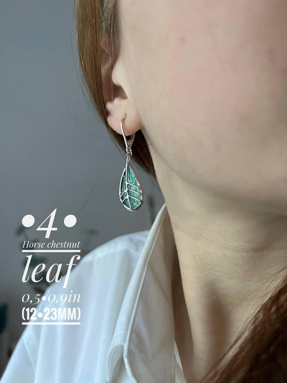 Stained Glass Leaf Earrings: Sterling Silver Botanical Dangles