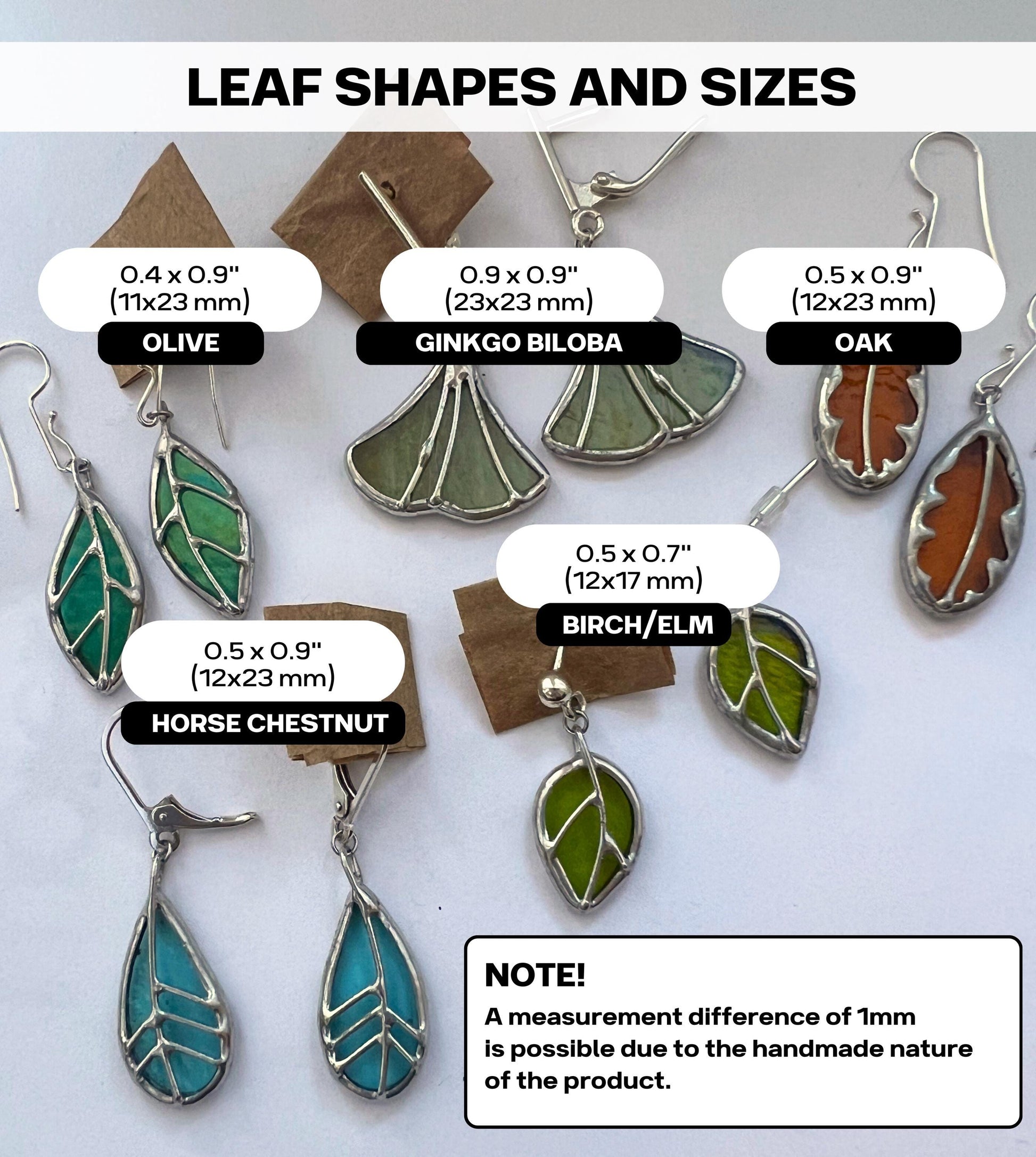 Stained Glass Oak Leaf Pendant Necklace: Botanical Jewelry
