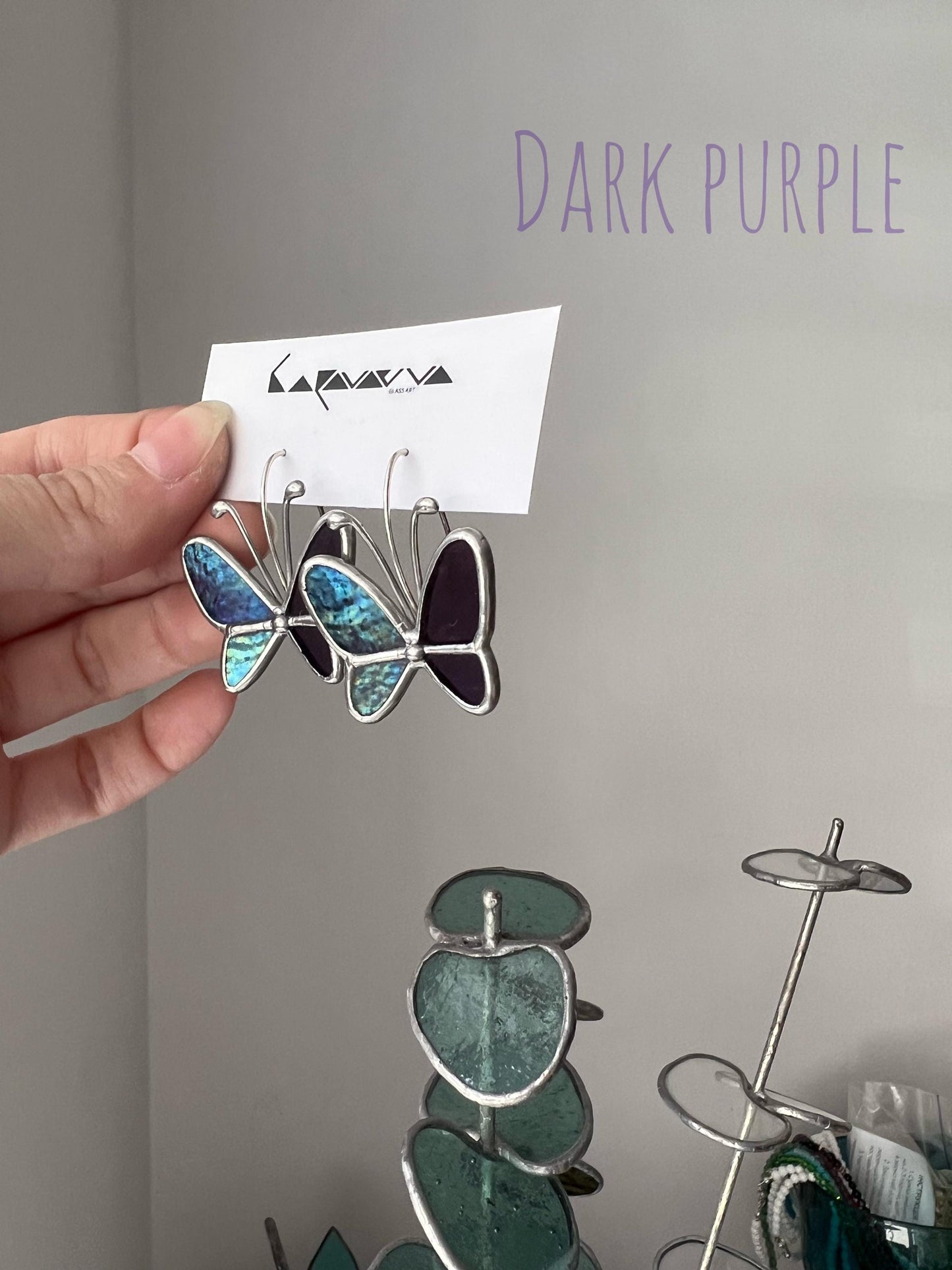 Stained Glass Butterfly Earrings: 925 Silver Hooks, Fairycore Jewelry