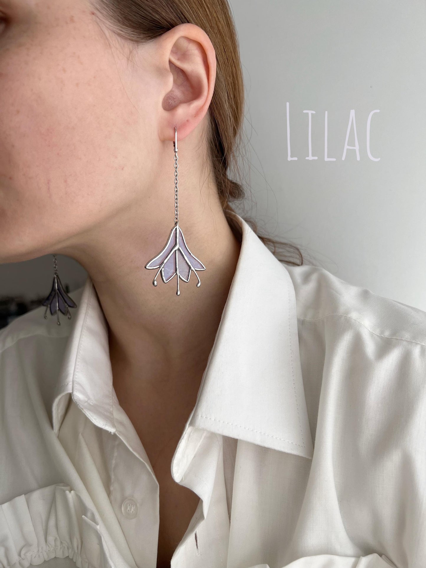 Stained Glass Bluebell Earrings: Nature Inspired Floral Jewelry