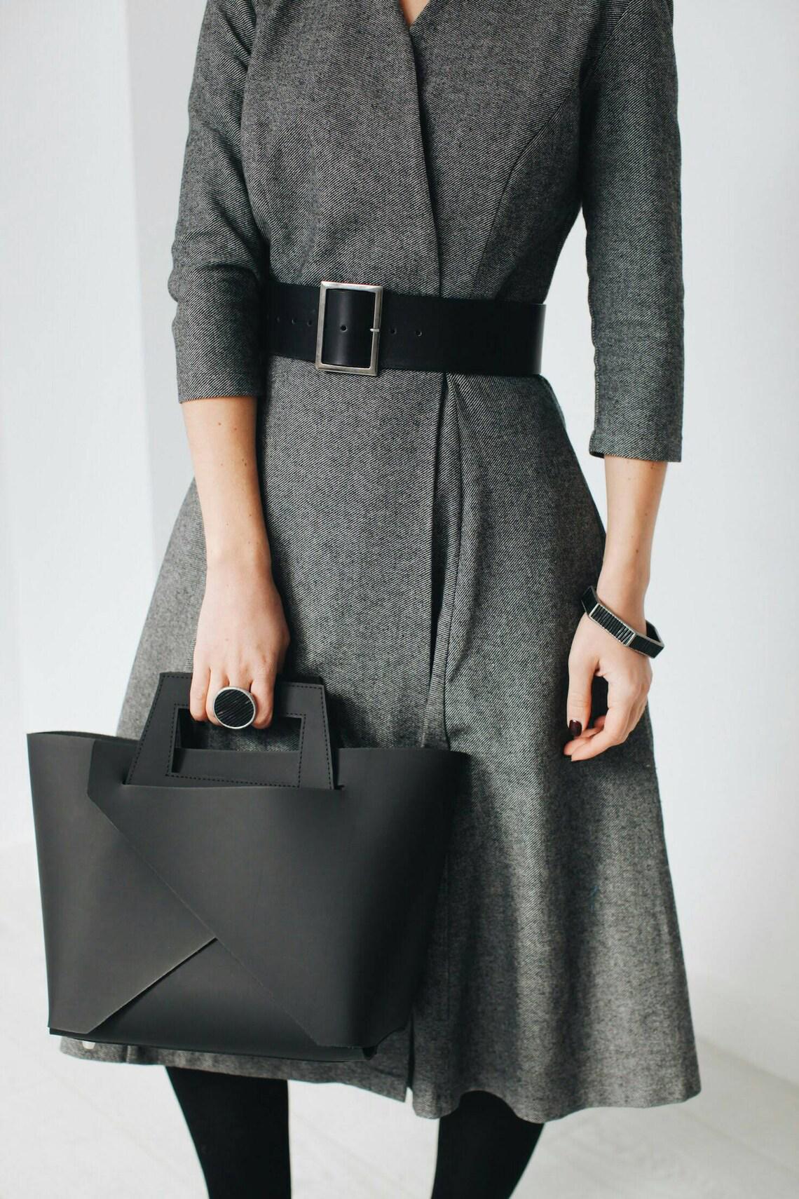 Black Stained Glass Ring: Chunky Gothic Geometric Statement Jewelry