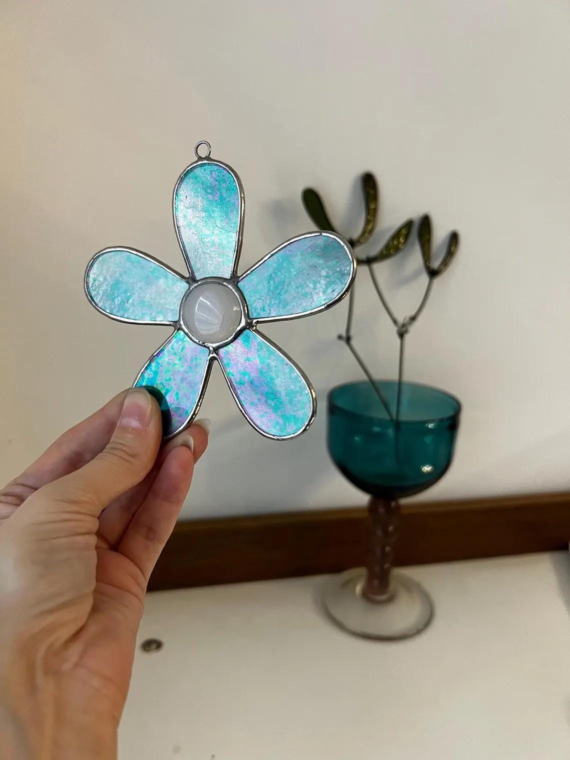 Handmade daisy flower suncatcher kids room gift