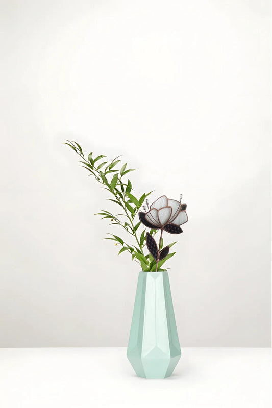 Stained Glass Flower Suncatcher Plant Stake: Garden Decor Gift