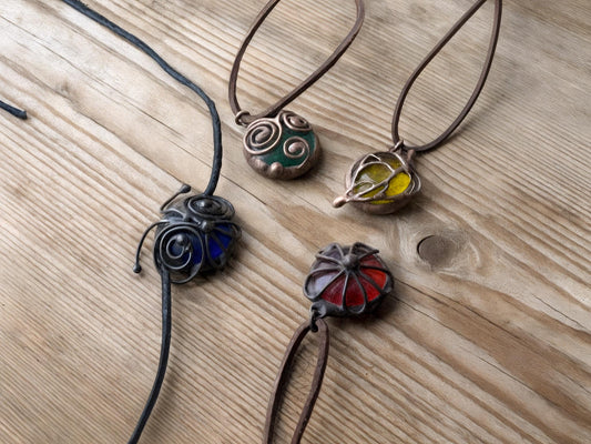 Stained Glass Flower, Custom Stained Glass Necklace, Stained glass jewelry, Floral Jewelry, Gift for Girlfriend, Necklace for Women