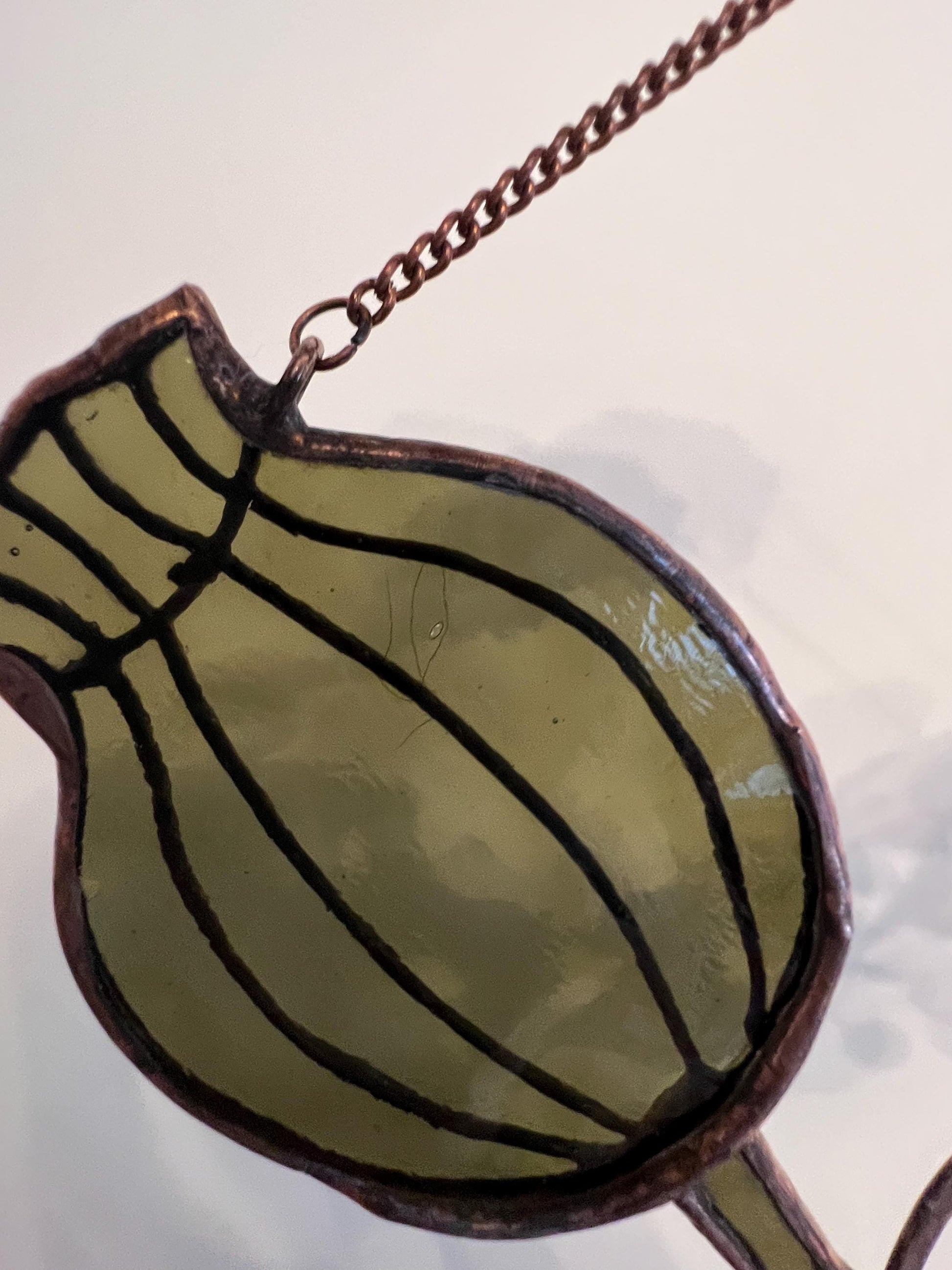 Stained Glass California Poppy Wreath: Floral Window Suncatcher