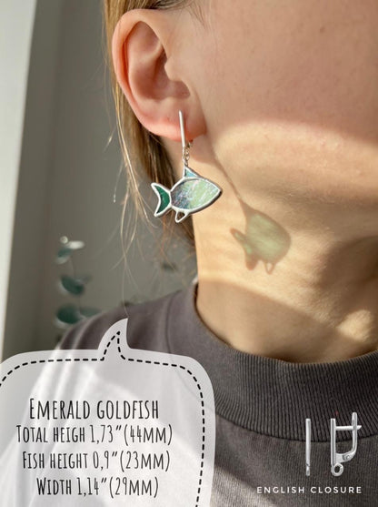 Stained Glass Fish Earrings: Pastel Nautical Jewelry, Handmade