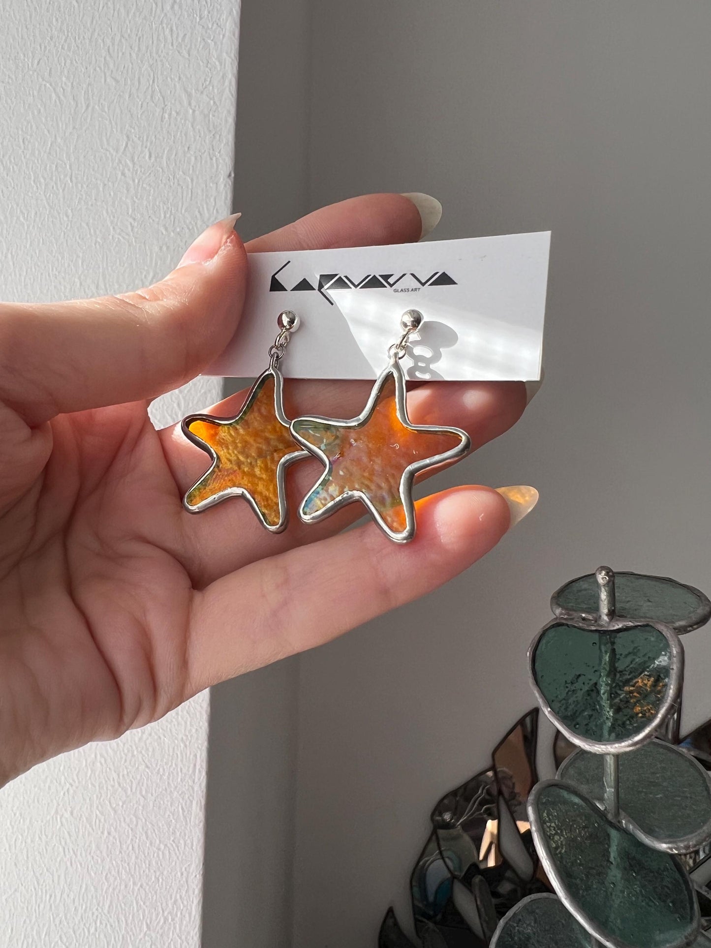 Stained Glass Nautical Earrings: Handmade Ocean Jewelry