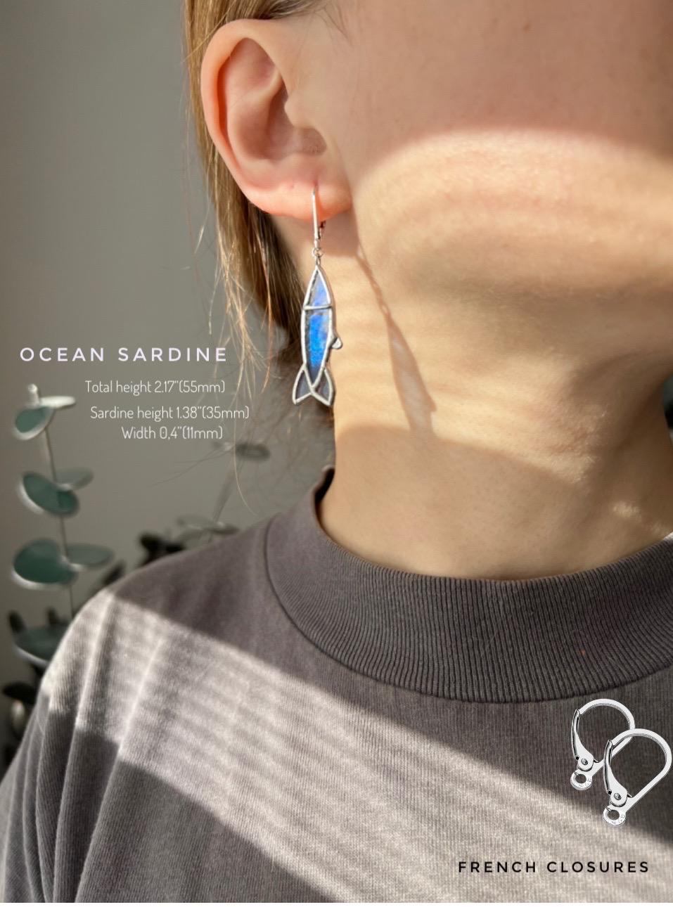 Stained Glass Baby Whale Earrings: Handmade Ocean Charm Jewelry