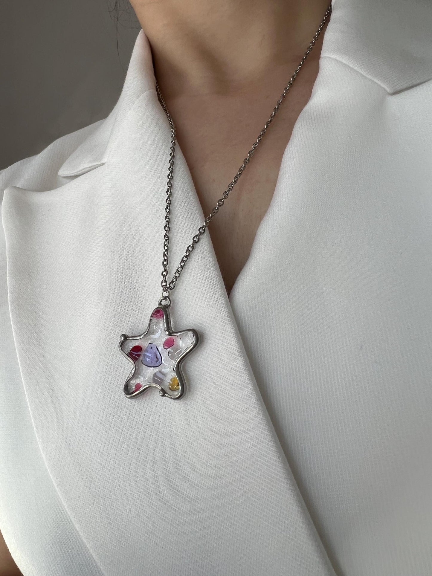 Handmade starfish necklace for mermaid jewelry lovers