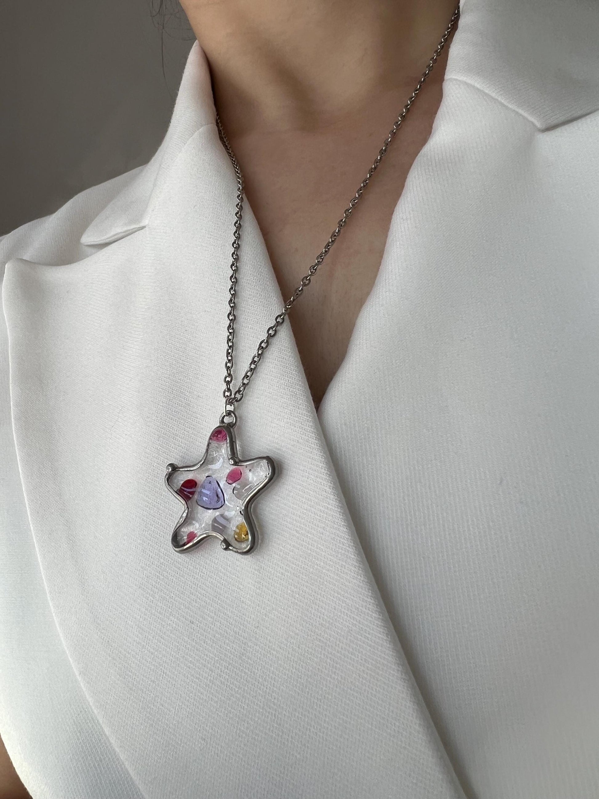 Handmade starfish necklace for mermaid jewelry lovers