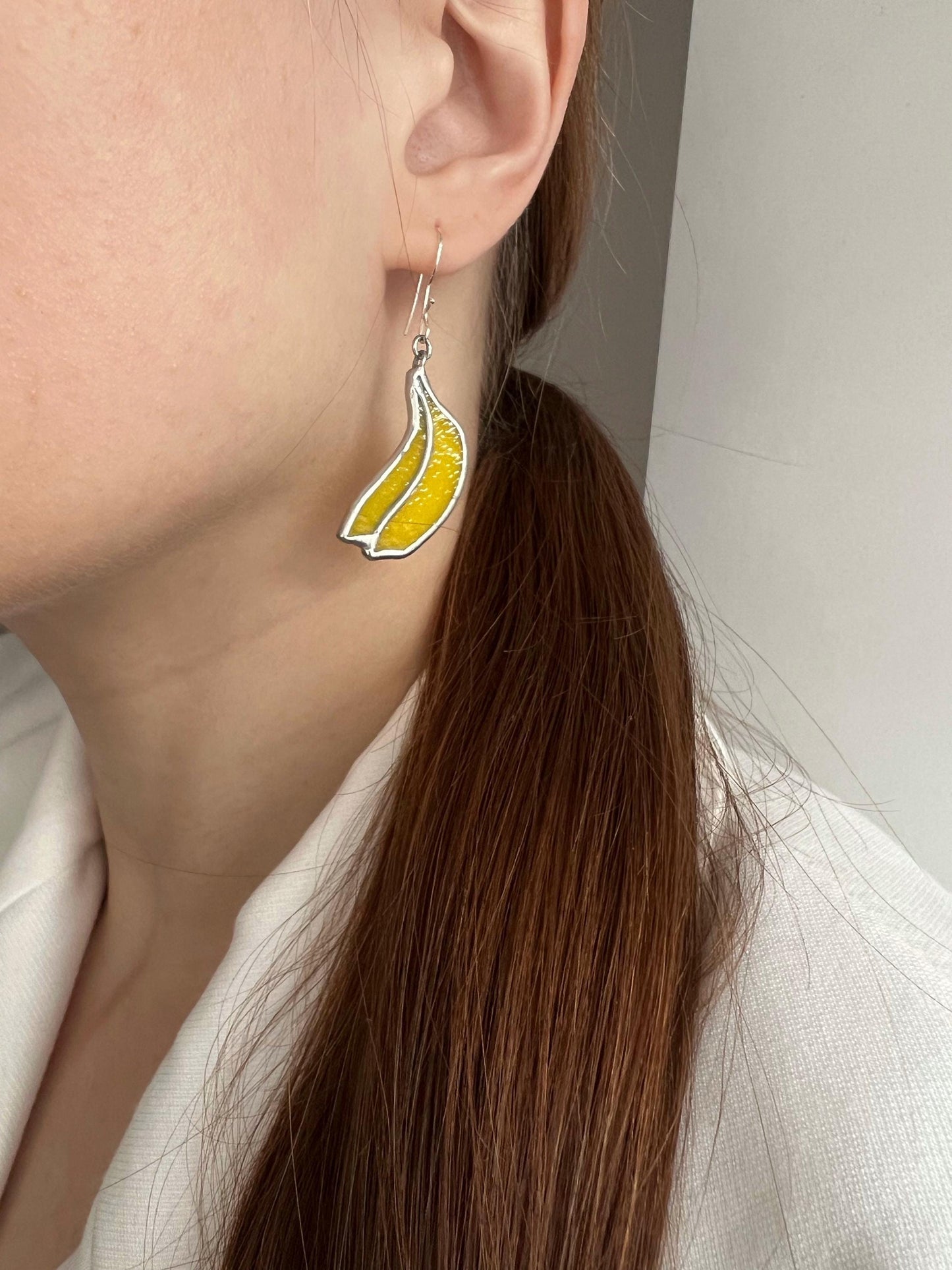 Kawaii banana pendant earrings gift for woman