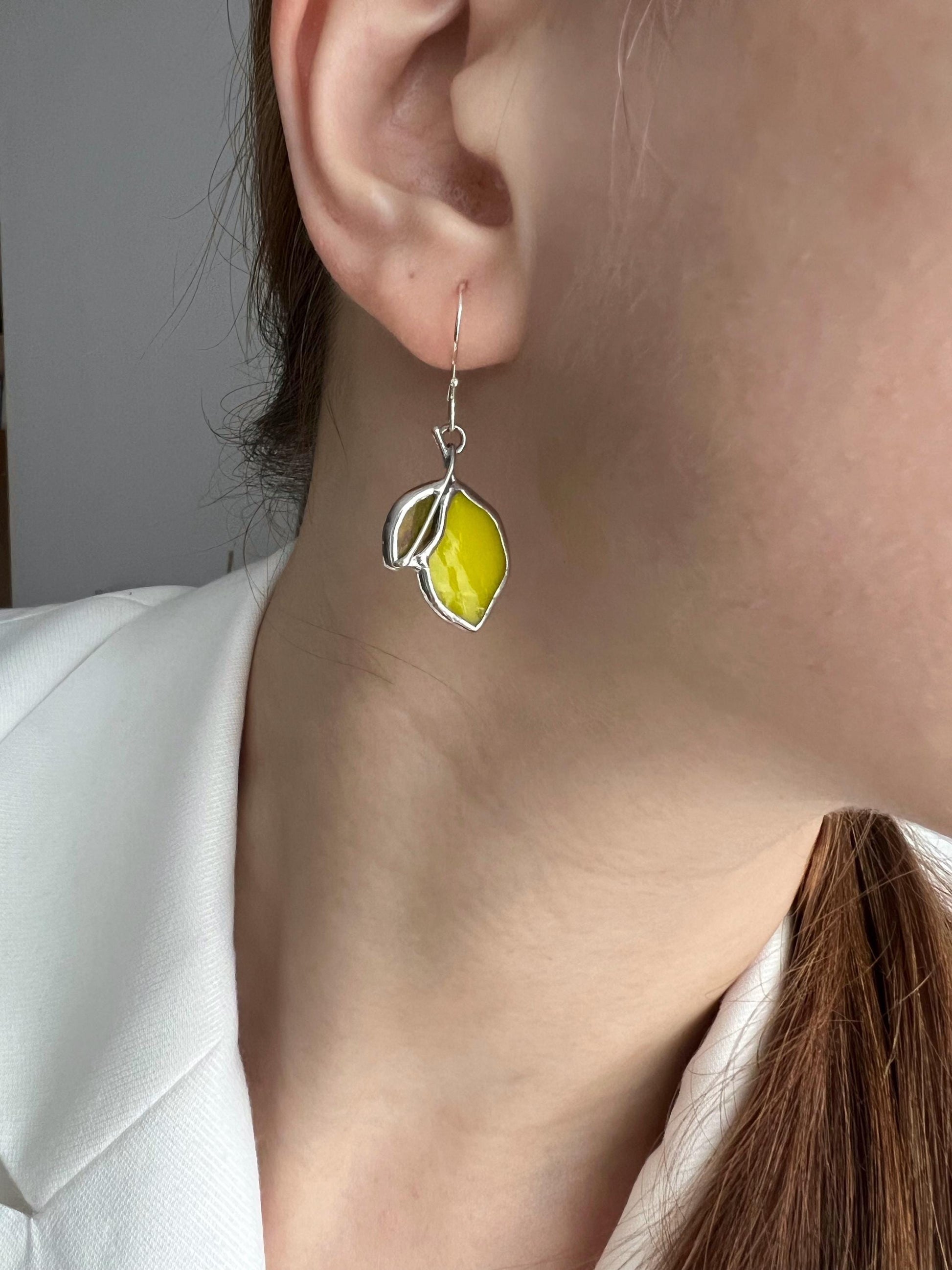 Lemon fruit earrings summer jewelry for daughter