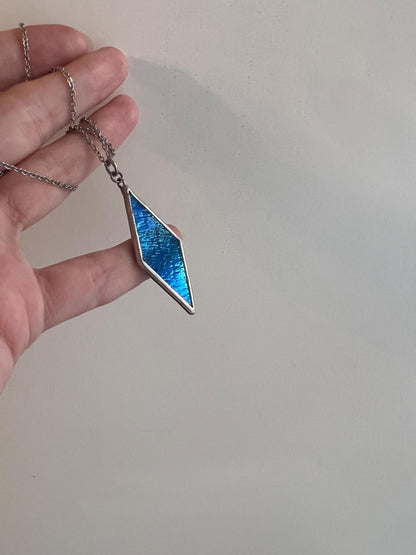 Statement bold blue glass necklace gift for women