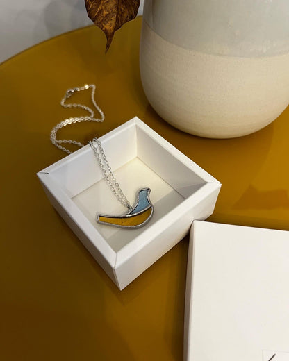 Stained glass bird necklace in gift box unique jewelry