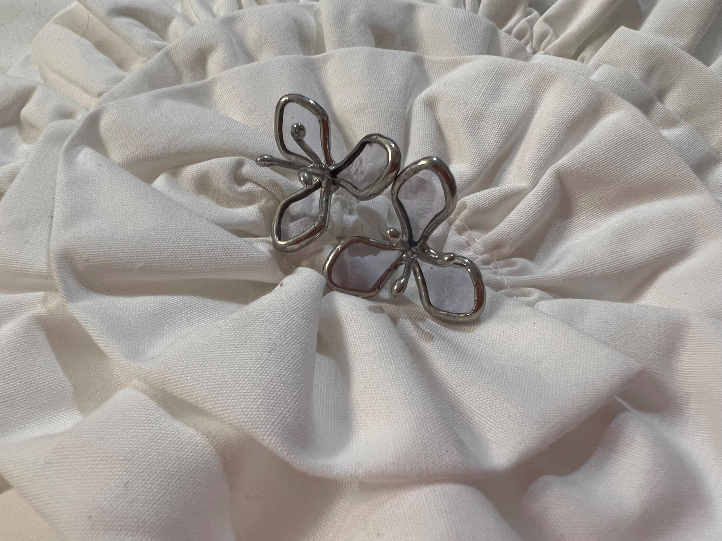 Blue Hydrangea Stained Glass Earrings – Artistic Handmade Floral Gift