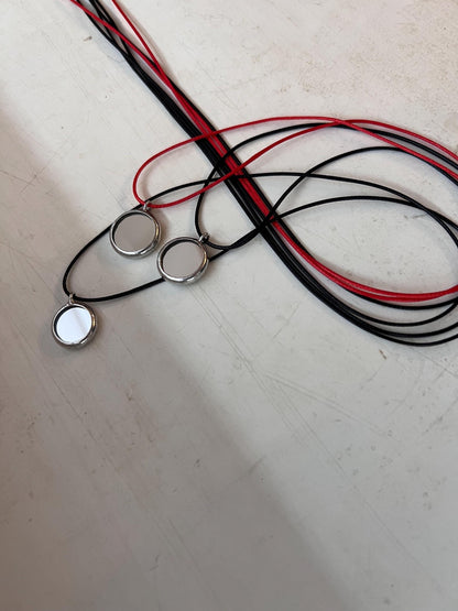 Mirror Choker Necklace • Stained Glass Protection Pendant