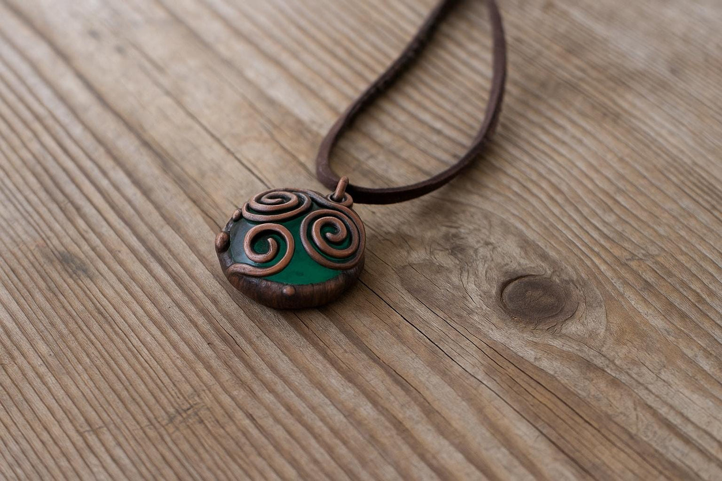 Bold red glass pendant, boho handmade jewelry look