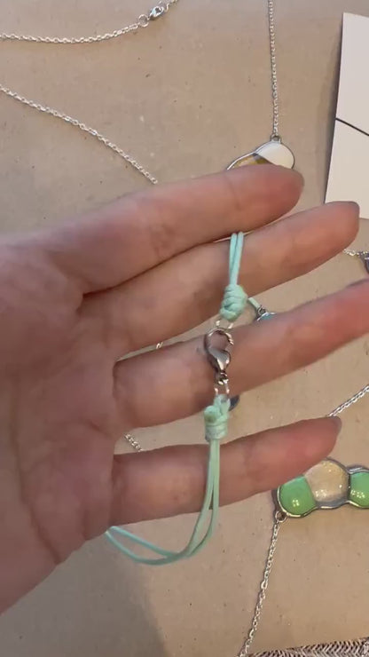 Fused Stained Glass Molecule Necklace: Colorful Orb Pendant