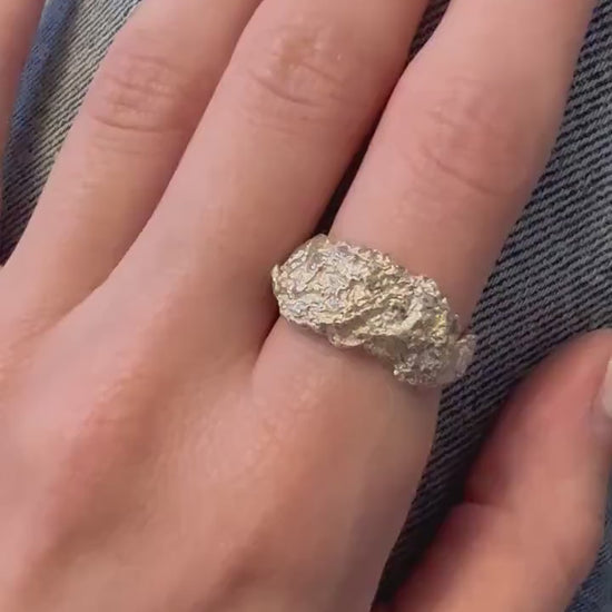Sterling Silver Textured Crumpled Ring