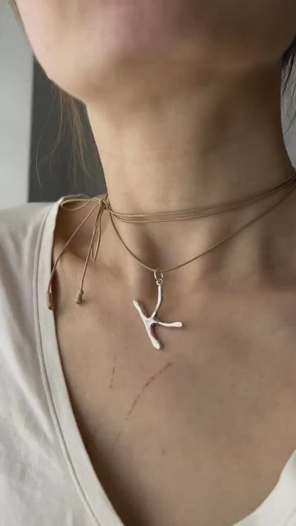 925 Silver Bubble Letter Pendant: Custom Initial Cord Necklace
