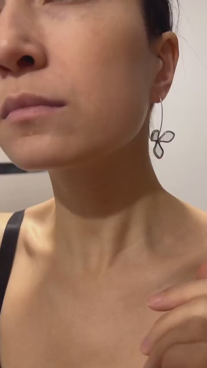 Stained Glass Hydrangea Earrings: Mismatched Botanical Studs