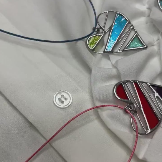 Stained Glass Heart Necklace: Colorful Statement Pendant