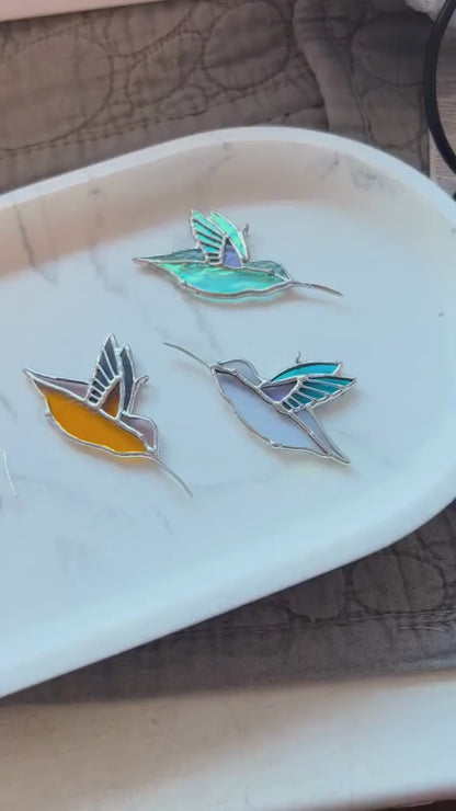 Mini Hummingbird Suncatcher – Stained Glass Bird Ornament