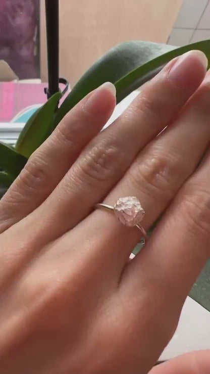 925 Silver Textured Ball Ring · Handmade Irregular Minimalist Jewelry Gift