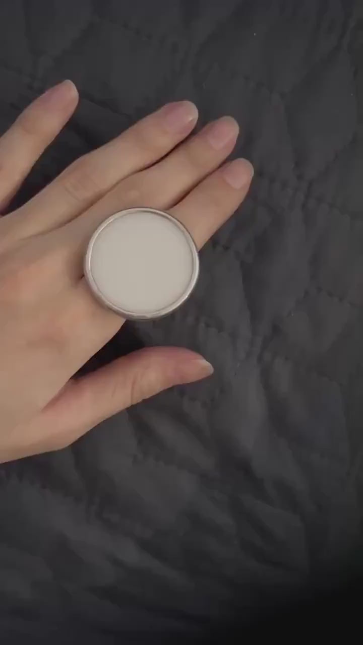 Boho Glass Statement Ring: Chunky Circle Cocktail Ring